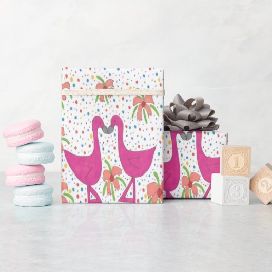 Floral Flamingo Fiesta Cadeaupapier (Baby Shower)