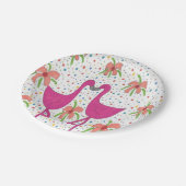 Floral Flamingo Fiesta Papieren Bordje (Gekanteld)