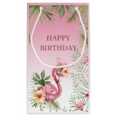 Floral Flamingo Klein Cadeauzakje (Achterkant)