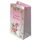 Floral Flamingo Klein Cadeauzakje (Voorkant Gekanteld)