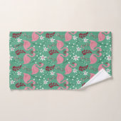 Floral flamingo naadloos roze groen patroon bad handdoek (Handdoek)