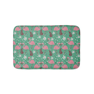 Floral flamingo naadloos roze groen patroon badmat