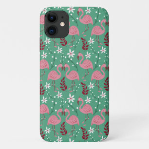 Floral flamingo naadloos roze groen patroon Case-Mate iPhone case
