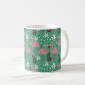 Floral flamingo naadloos roze groen patroon koffiemok (Voorkant rechts)