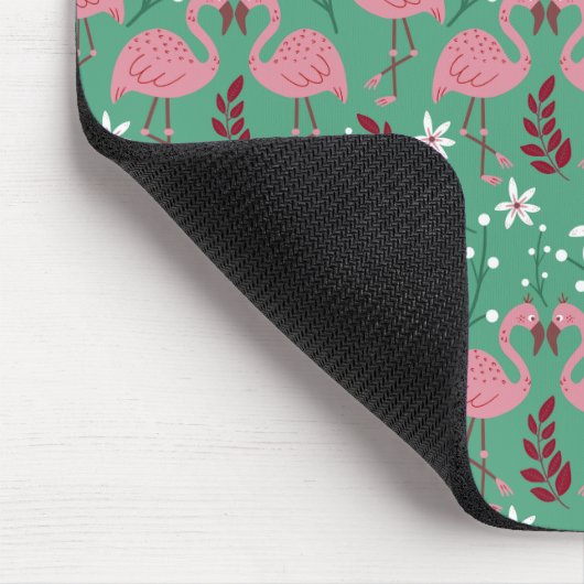 Floral flamingo naadloos roze groen patroon muismat (Hoek)