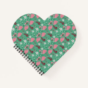 Floral flamingo naadloos roze groen patroon notitieboek