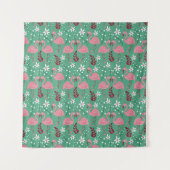 Floral flamingo naadloos roze groen patroon wandkleed (Voorkant)