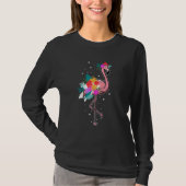 Floral Flamingo  Pink Bird T-shirt (Voorkant)