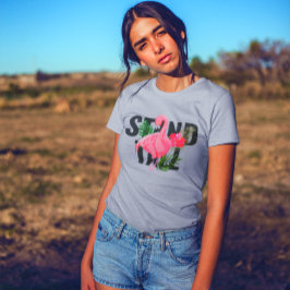 Floral Flamingo Stand Tall Sterke Vrouw T-shirt