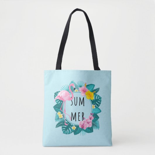 Floral Flamingo Summer Bliss Tote Bag (Voorkant)