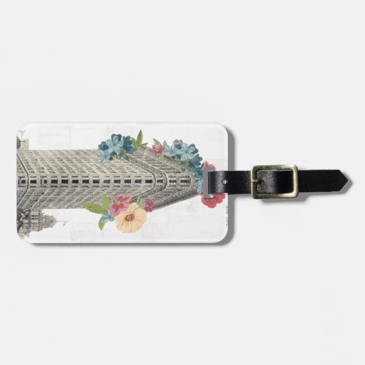 Floral Flat Iron | New York, NY Bagagelabel (Voorkant horizontaal)