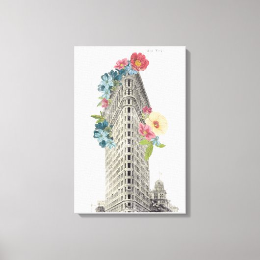 Floral Flat Iron | New York, NY Canvas Afdruk (Voorkant)