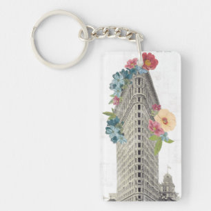 Floral Flat Iron   New York, NY Sleutelhanger