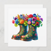 Floral Flat Note Kaart en kunst aan Lijst Notitiekaartje (Voorkant / Achterkant)