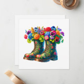 Floral Flat Note Kaart en kunst aan Lijst Notitiekaartje (Voorkant / Achterkant in situ)