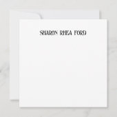 Floral Flat Note Kaart en kunst aan Lijst Notitiekaartje (Achterkant)