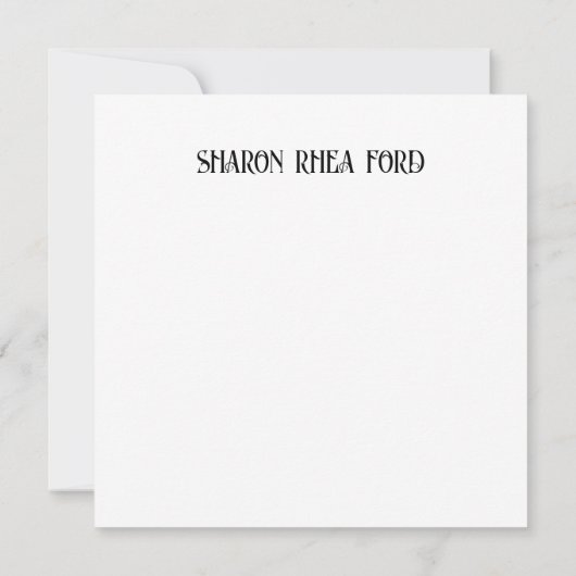 Floral Flat Note Kaart en kunst aan Lijst Notitiekaartje (Achterkant)