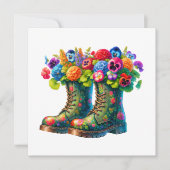 Floral Flat Note Kaart en kunst aan Lijst Notitiekaartje (Voorkant)