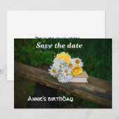 Floral Flat Save De Datum Kaart (Voorkant / Achterkant)