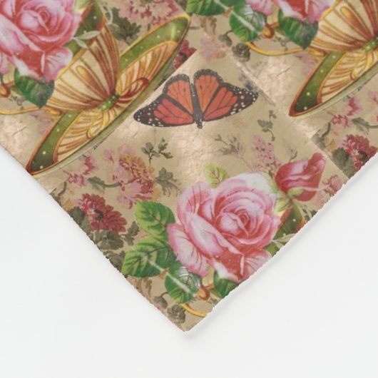 Floral Fleece Deken (Hoek)