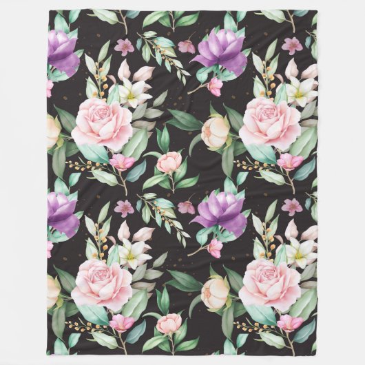 Floral Fleece Deken (Voorkant)