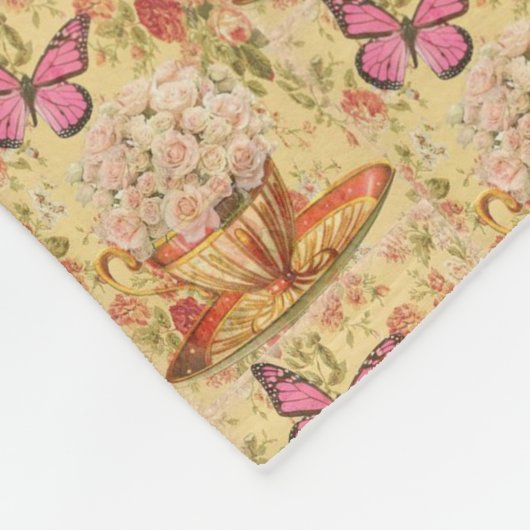 Floral Fleece Deken (Hoek)