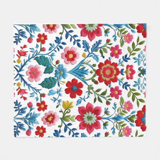 Floral Fleece Deken (Voorkant (Horizontaal))