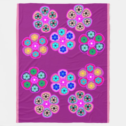 Floral Fleece Deken (Voorkant)