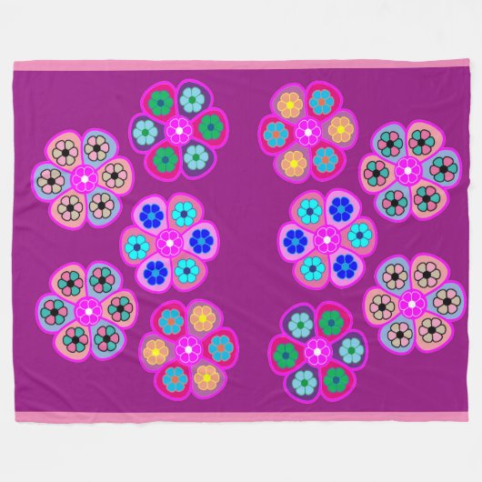 Floral Fleece Deken (Voorkant (Horizontaal))