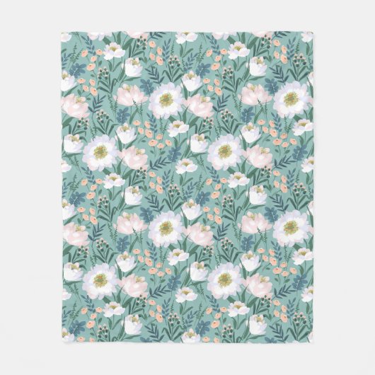 Floral Fleece Deken (Voorkant)