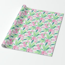 Floral-flessenpapier voor de Waterverf La Rosa Cadeaupapier