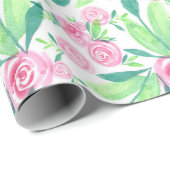 Floral-flessenpapier voor de Waterverf La Rosa Cadeaupapier (Rol Hoek)