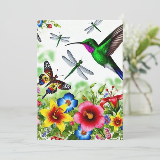 Floral Flight Symfonie Bedankkaart (Staand voorkant)