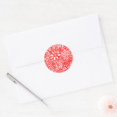 Floral Flocked Ronde Sticker (Envelop)
