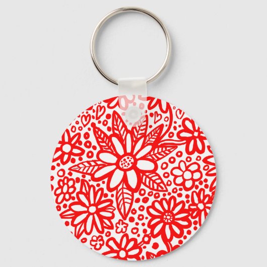 Floral Flocked Sleutelhanger (Voorkant)