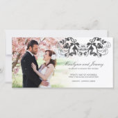 Floral Flourish 03 Wedding Announcement Fotokaart Aankondiging (Voorkant)
