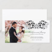 Floral Flourish 03 Wedding Announcement Fotokaart Aankondiging (Voorkant / Achterkant)
