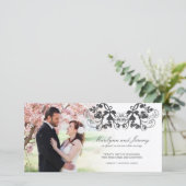 Floral Flourish 03 Wedding Announcement Fotokaart Aankondiging (Staand voorkant)