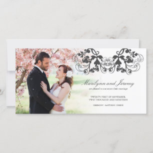 Floral Flourish 03 Wedding Announcement Fotokaart Aankondiging