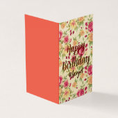 Floral Flourish Birthday wenst kleurrijk Kaart (Buitenkant)