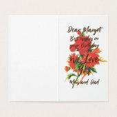 Floral Flourish Birthday wenst kleurrijk Kaart (Binnenkant ongevouwen)