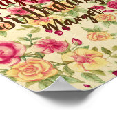 Floral Flourish Birthday wenst kleurrijk Poster (Hoek)