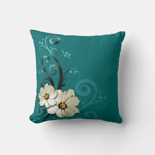  Floral Flourish Favor | turquoise Kussen (Voorkant)