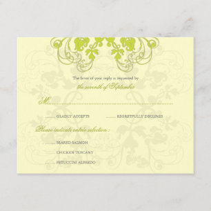 Floral Flourish Limoen (R) RSVP-kaart RSVP Kaartje