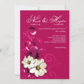  Floral Flourish Monogram | fuchsia Kaart (Voorkant)