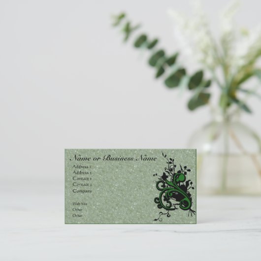 Floral Flourish & Perkament Business Profile Card Visitekaartje (Staand voorkant)