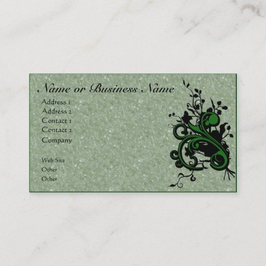 Floral Flourish & Perkament Business Profile Card Visitekaartje (Voorkant)