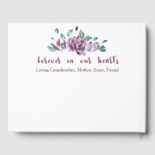 Floral Flourish Personalized Funeral Guest Book Gastenboek (Achterkant)