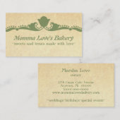 Floral Flourish Visitekaartje, groen Contactkaartje (Voorkant / Achterkant)