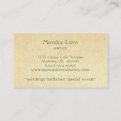 Floral Flourish Visitekaartje, groen Contactkaartje (Achterkant)